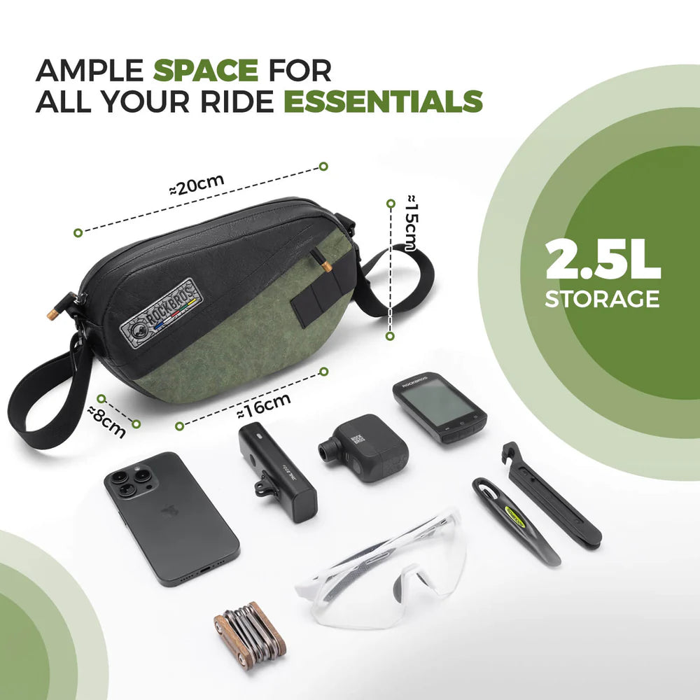 ROAD TO SKY Tyvek® Recycled Tire Bike Handlebar Bag - 2.5L