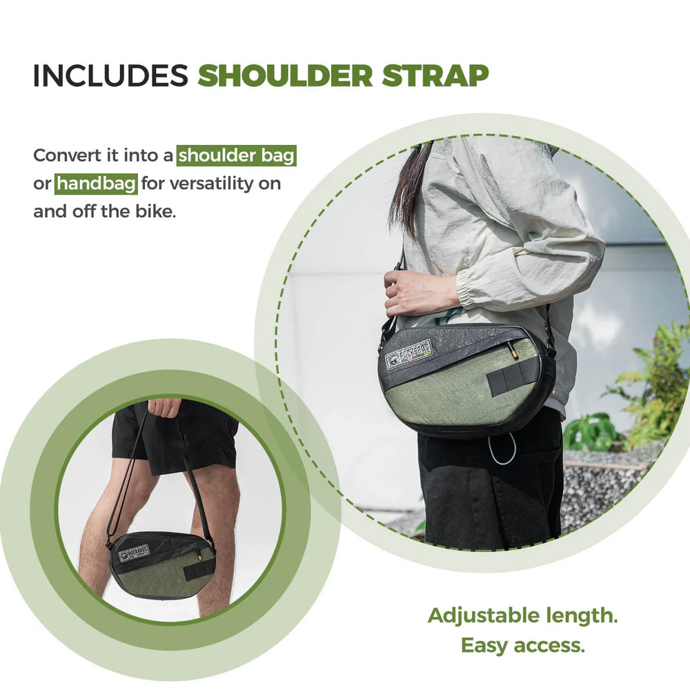 ROAD TO SKY Tyvek® Recycled Tire Bike Handlebar Bag - 2.5L